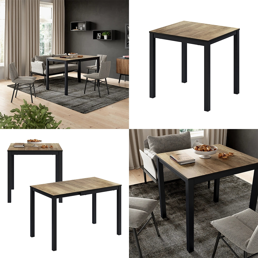 Vicco Tavolo da pranzo Rovere rustico/antracite 120 x 70 cm Estensibile