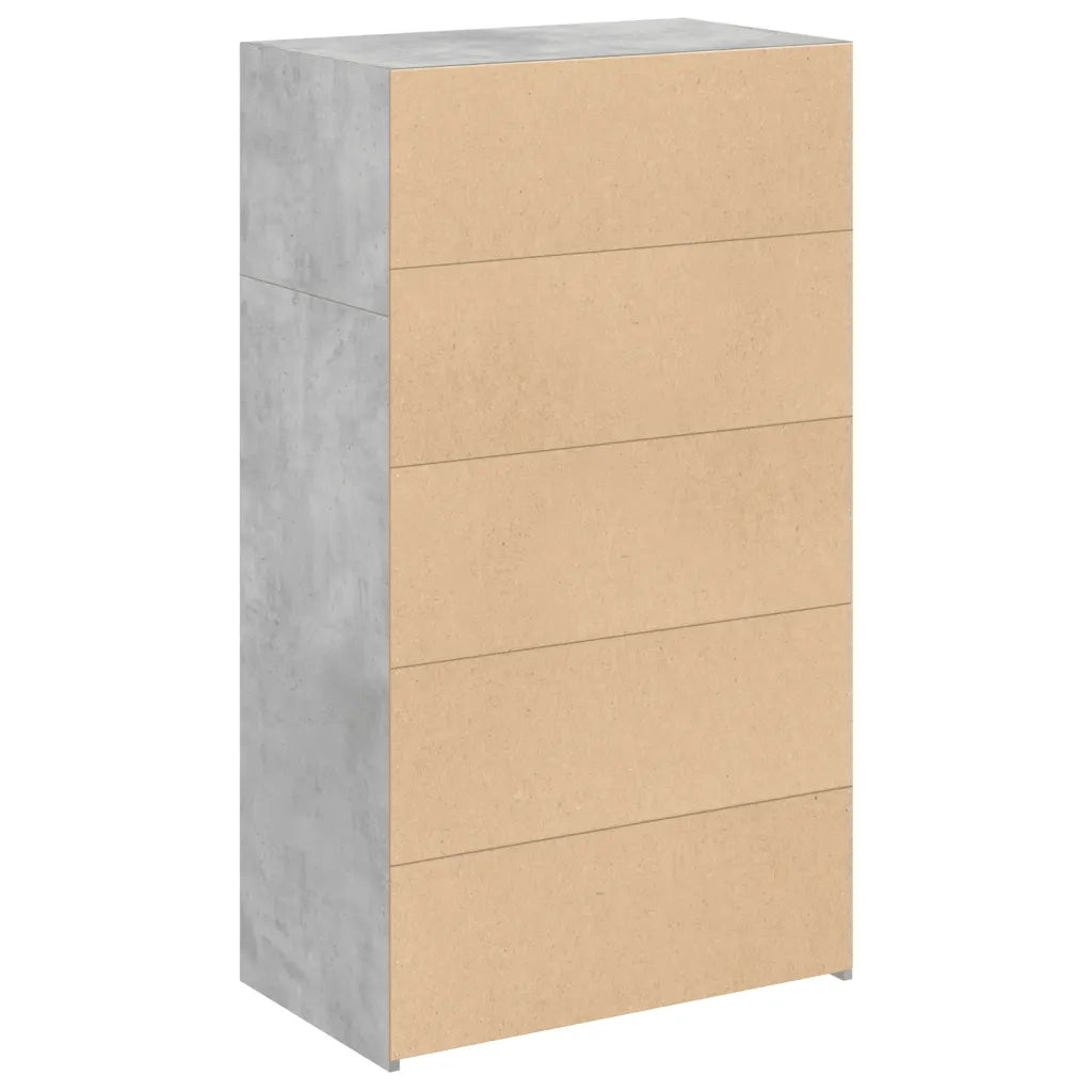 Credenza-Buffet-Armadio da cucina Grigio Cemento 70x41x124 cm in Legno Multistrato