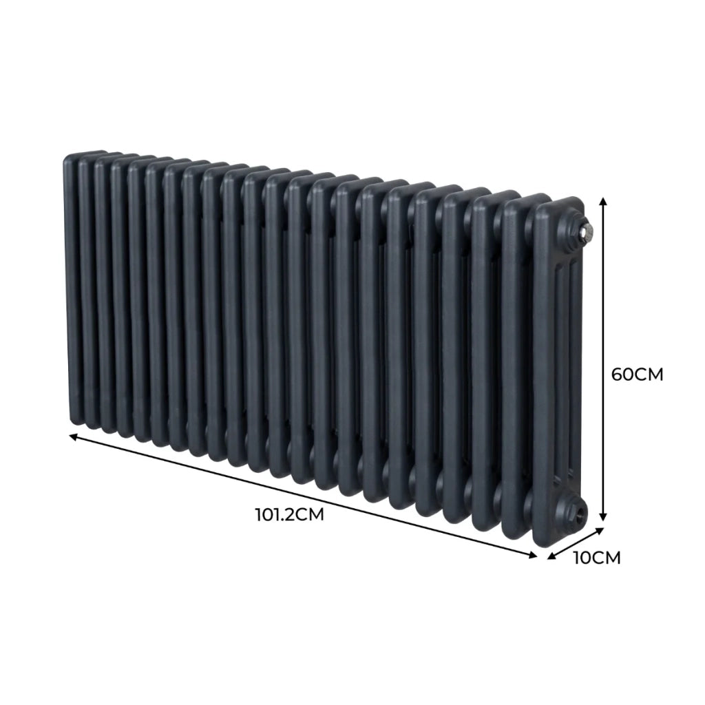 Termosifone Radiatore a 3 colonne per riscaldamento centralizzato Grigio Antracite 60 x 101cm