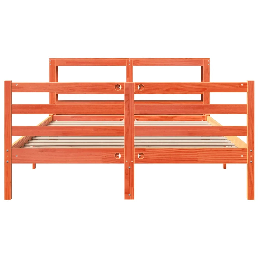 Letto senza Materasso Marrone Cera 120x190 cm in Legno di Pino 3305838