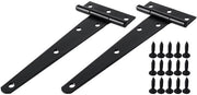 Scharniere esterni 150 mm - 2 pezzi - neri smaltati - scharnieri in metallo - rivestimento anticorrosivo - ideali per esterni - Scharniere per porta esterna