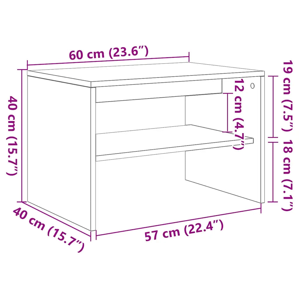 Mobile Porta TV Bianco 60x40x40 cm in Legno Multistrato 859100