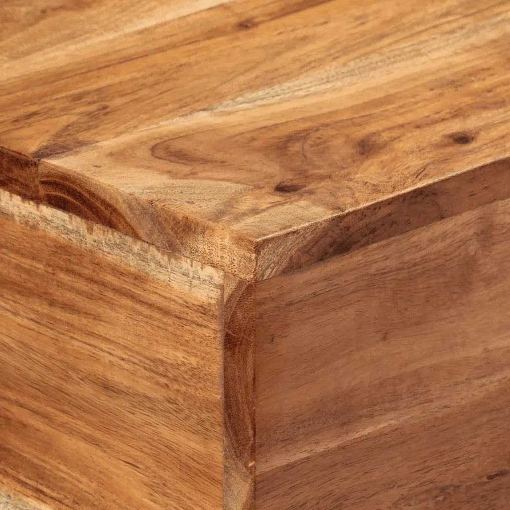 Tavolo Consolle 110x30x75cm in Legno Massello di Acacia e Ferro