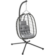Poltrona a dondolo sospesa ¨C zephmum ¨C grigio, tessuto, imbottita, con cuscino