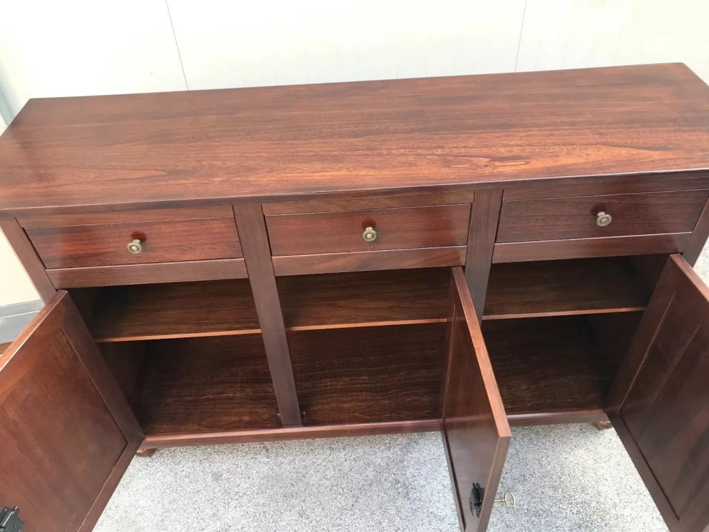 Madia credenza napoletana in legno 3 ante tinta noce 150x43x98 (506) - Mobili 2G
