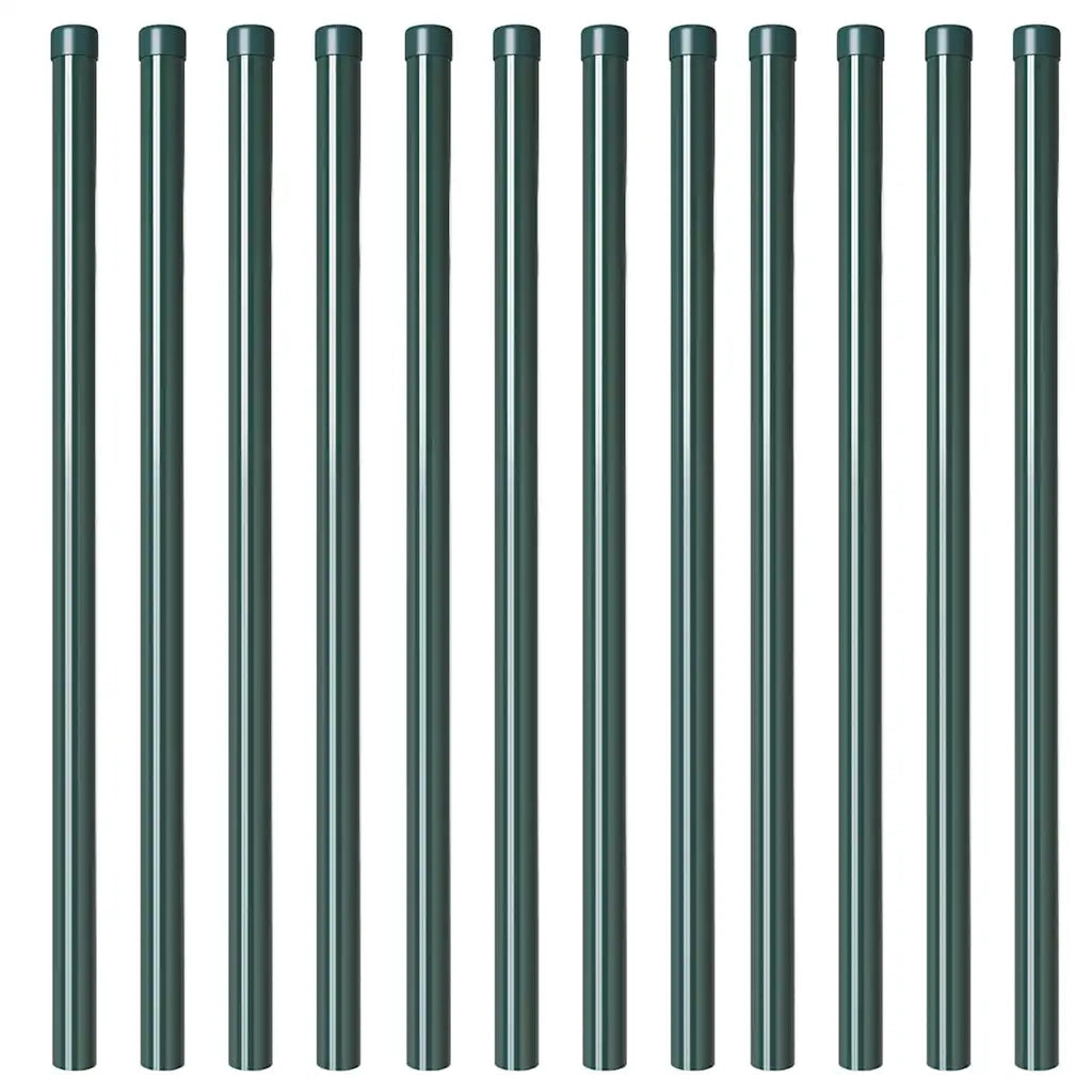 vidaXL Pali per Recinzione 12 pcs Verde 110 cm