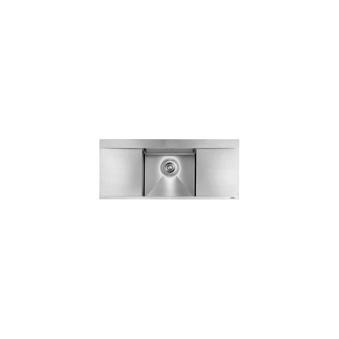 CM 012709.X2.01.2033 PRESTIGE Lavello da incasso 1 vasca centrale con gocciolatoio Acciaio inox satinato (116x50x19 cm) colore Inox satinato