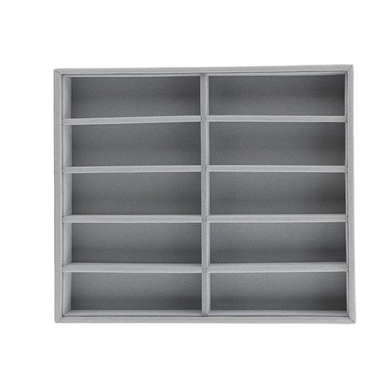 Cassaforte per Occhiali 10 Raster - Supporto per Occhiali - Cassaforte per Occhiali - Organizzatore - Imbottito Acqua - Legno Premium Sintetico