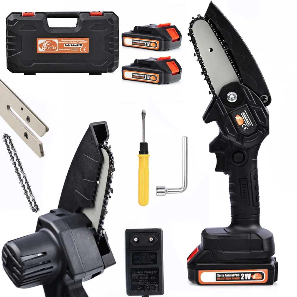 Motosega Elettrica a Batteria Black Piranha BPW21V – 21V, 800W, 2x Batterie Max Lithium, Set con Valigetta e Accessori