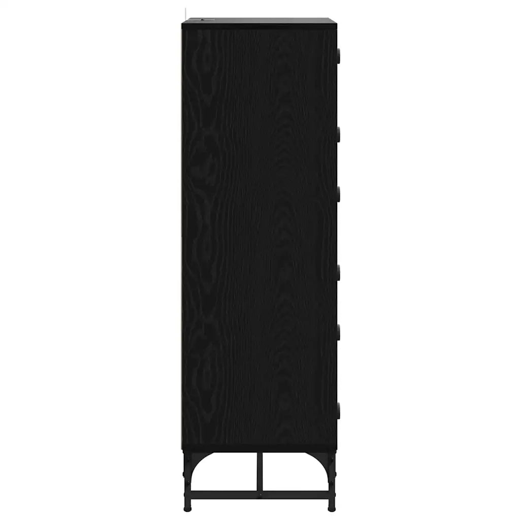 Credenza-Buffet-Armadio da cucina Rovere Nero 35 x 37 x 117 cm