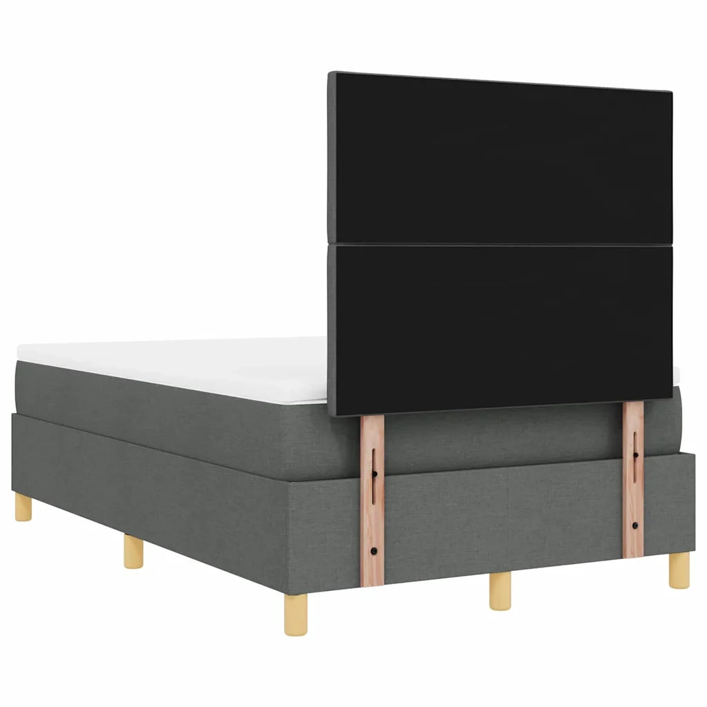 Letto a molle con materasso Grigio scuro 120 x 200 cm Tessuto 3339687