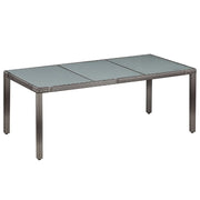 Set da Pranzo da Giardino 9 pz con Cuscini in Polyrattan Grigio 44070