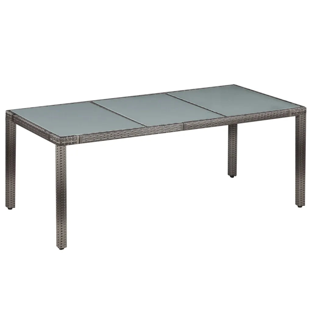Set da Pranzo da Giardino 9 pz con Cuscini in Polyrattan Grigio 44070