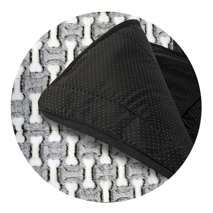 AIO FACTORY 50x70 cm Tappetino per cuccia per cani personalizzabile in pile grigio antiscivolo