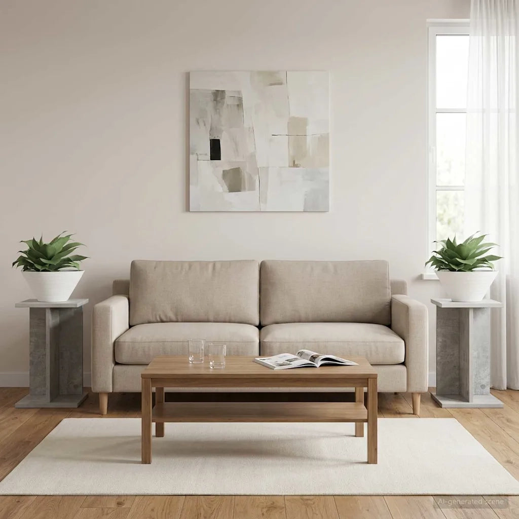 Supporto per piante 2 pcs Grigio Cemento 25 x 25,5 x 40,5 cm 899681