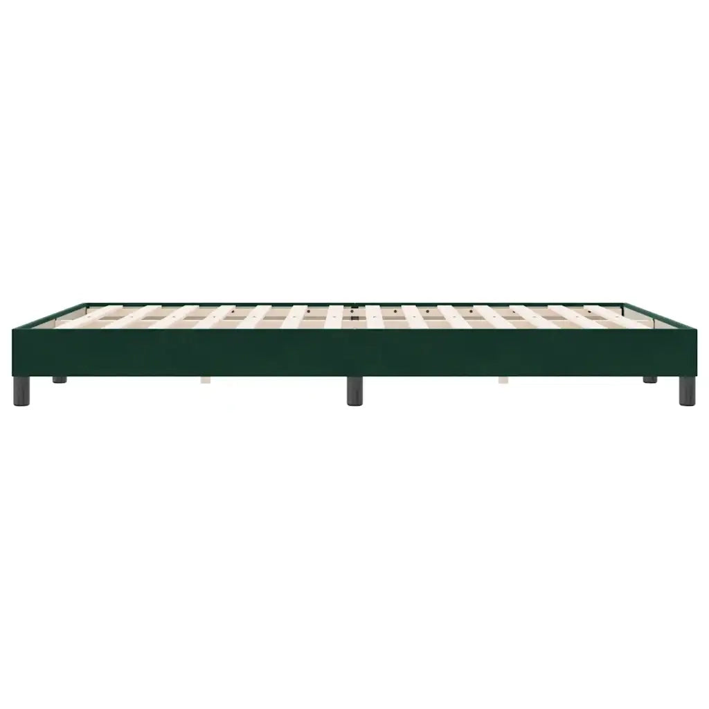 Giroletto senza Materasso-Struttura Letto Verde Scuro 160x220 cm in Velluto