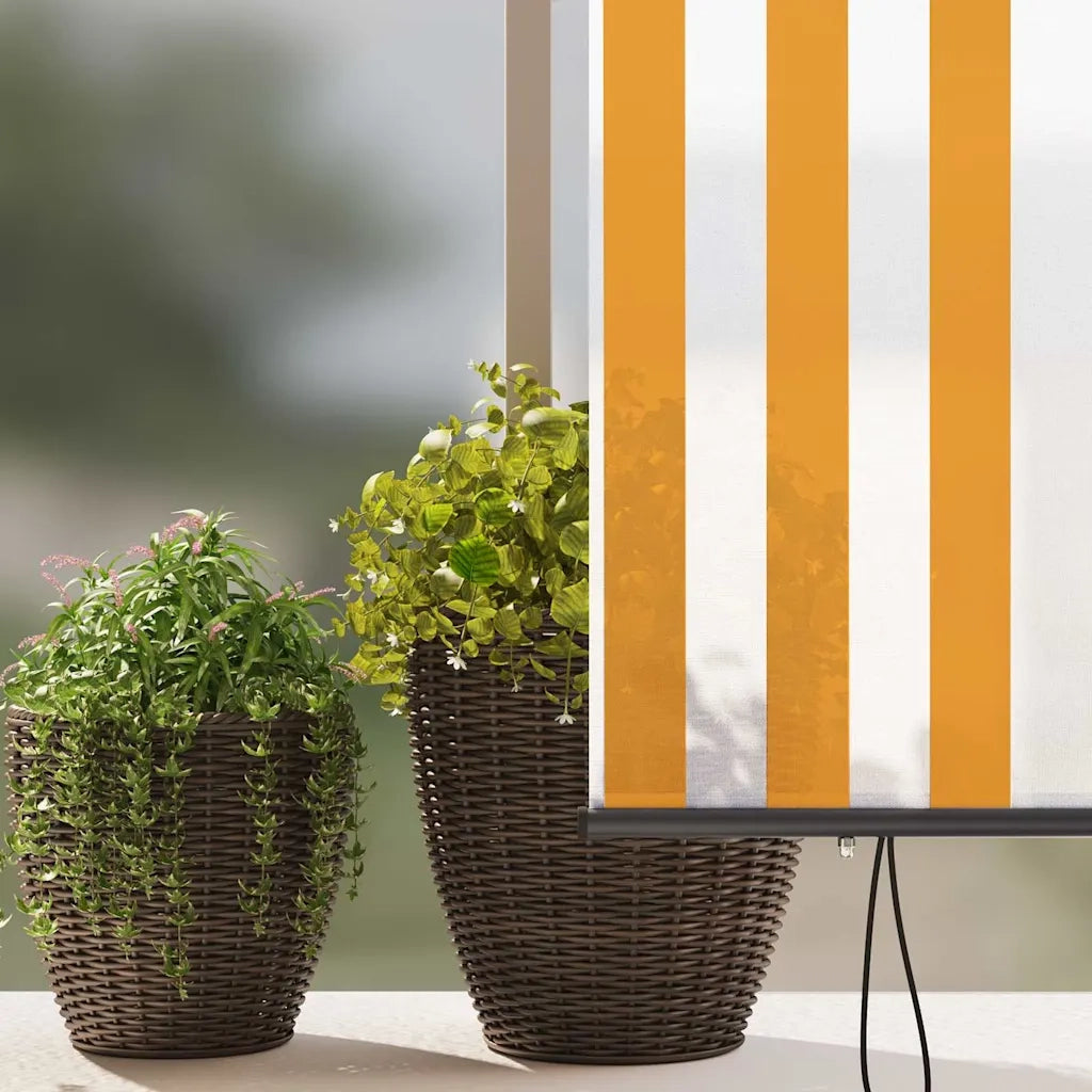 vidaXL Tenda a Rullo Esterna Arancione e bianco 200 x 250 cm Tessuto
