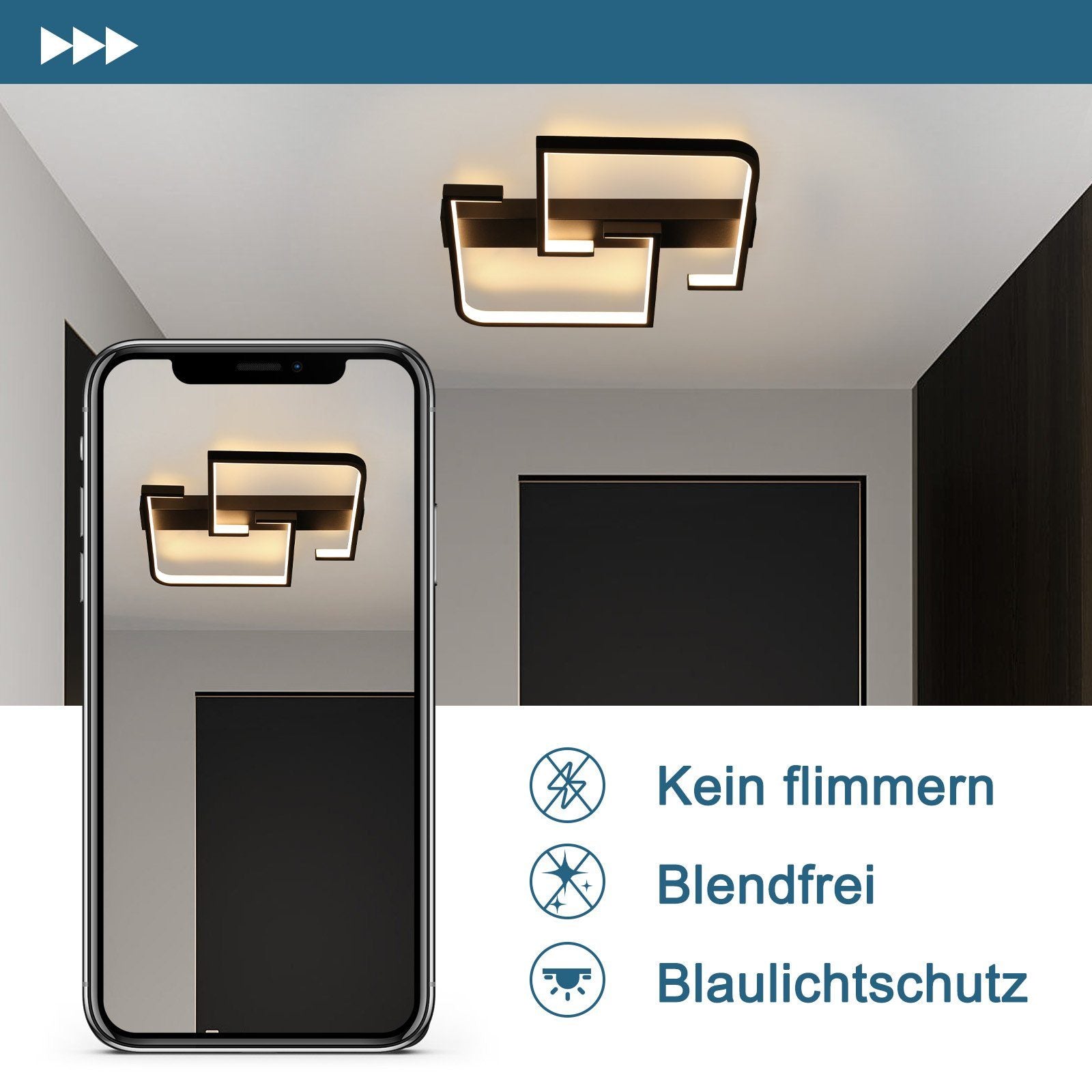 ZMH Lampada da soffitto a LED da 19 W con telecomando e cambio colore