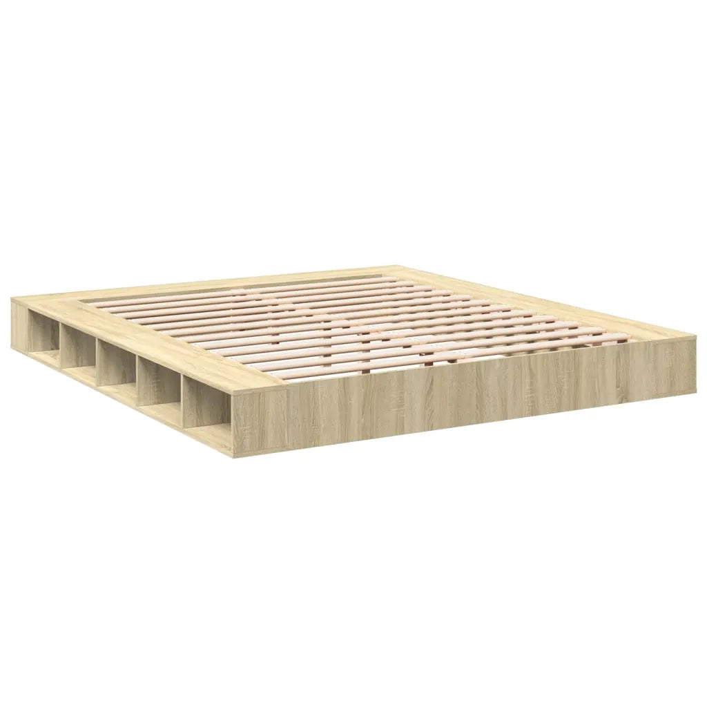 Giroletto-Struttura Letto Rovere Sonoma 200x200 cm in Legno Multistrato 793717