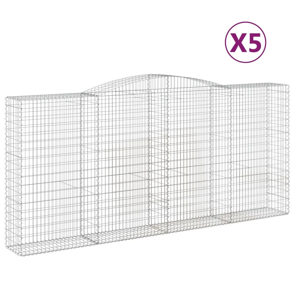 Cesti Gabbioni ad Arco 5 pz 400x50x180/200 cm Ferro Zincato 3147051