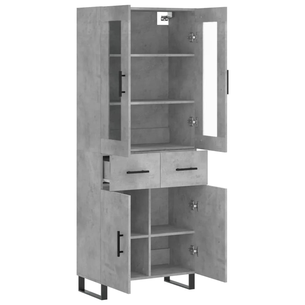 Buffet credenza cassettiera armadio mobile contenitore organizer cucina soggiorno salotto alto 69,5 x 34 x 180 cm legno ingegnerizzato grigio 02_0034686
