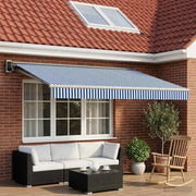 Telo di ricambio per tenda da sole Blu e Bianco 450 × 300 cm 3444185