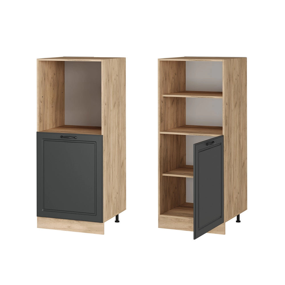 Mobile per forno da incasso R-Line Antracite rustico/Rovere dorato 60 cm Vicco