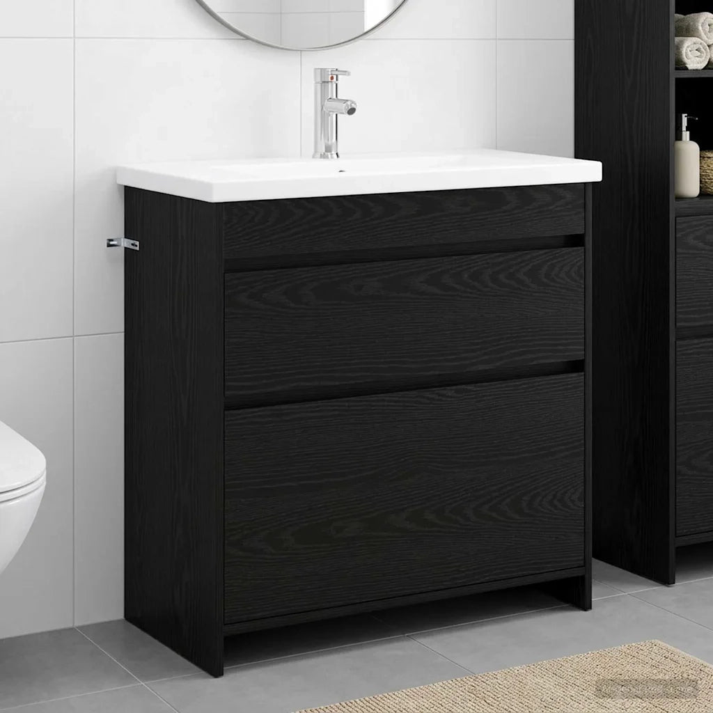 Set di mobili per il bagno Rovere Nero 81 x 40 x 84,5 cm 3404267