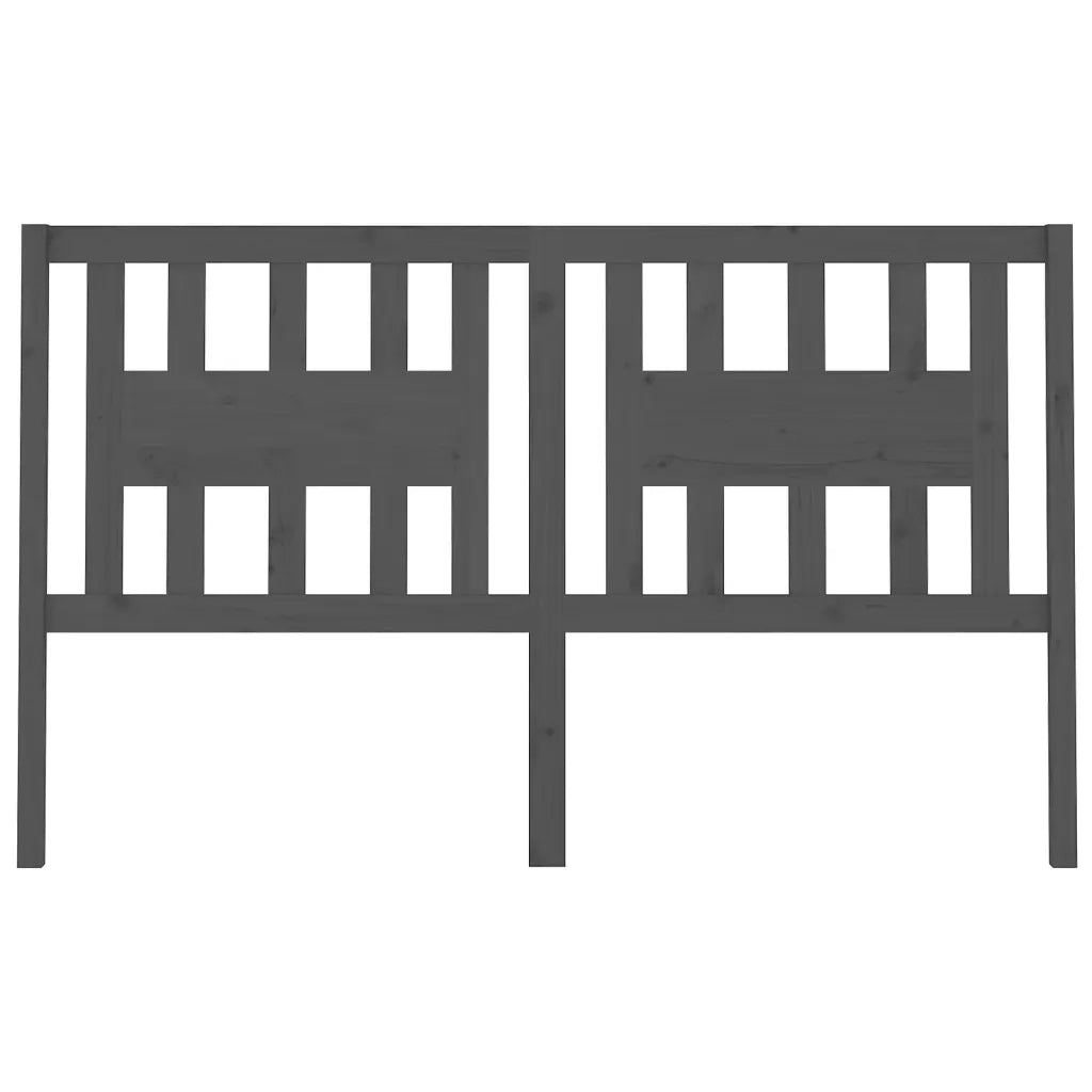 Testiera per Letto Grigia 206x4x100cm in Legno Massello di Pino