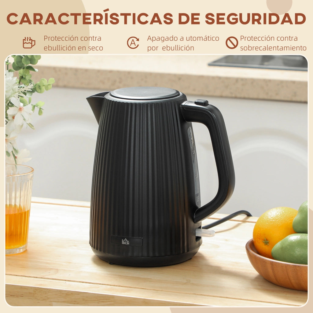 Bollitore Elettrico 1,7L 2200W ¨C Zephmum ¨C Nero con Filtro Anticalcare e Base Girevole 360¡ã