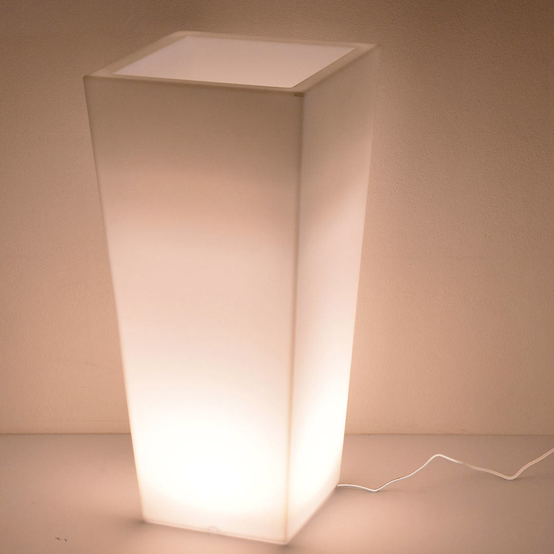 Vaso Luminoso da Giardino a LED 38x38x80 cm in Resina 5W Cedar Bianco Neutro