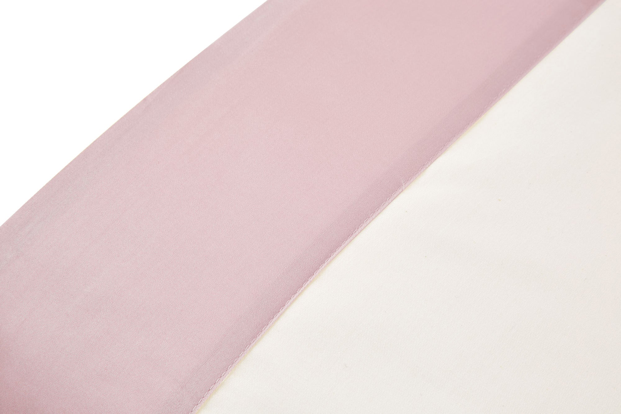 Set Lenzuola Matrimoniale Francese Sopra Sotto e Federe Bordi in Raso Garrini Eveline Avorio/Rosa