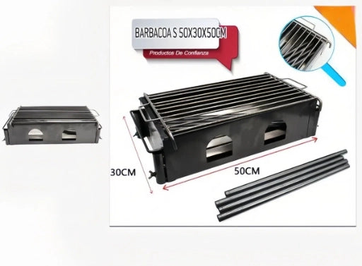 Barbecue Portatile ¨C zephmum ¨C Grigio 50x30x50 cm