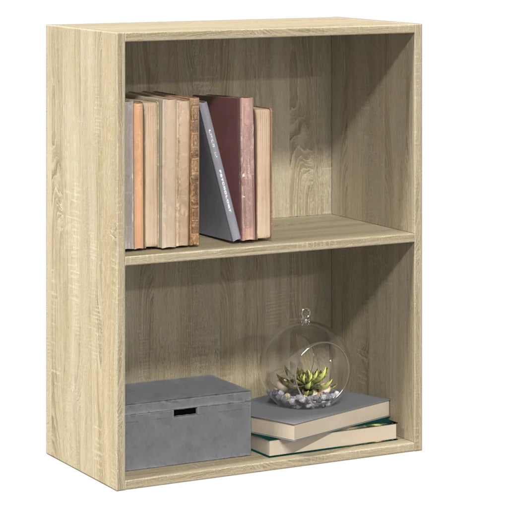 Libreria a 2 Ripiani Rovere Sonoma 60x30x76,5 cm in Truciolato cod mxl 55462
