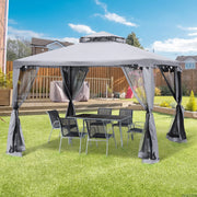Gazebo da giardino 3x3 m con 4 pareti laterali, struttura in metallo e poliestere antracite