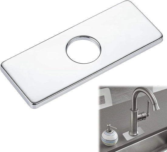 Coperchio in acciaio inossidabile per vasca da bagno, piatto per rubinetto cucina, coperchio per vasca da bagno, piatto per rubinetto cucina (argento)