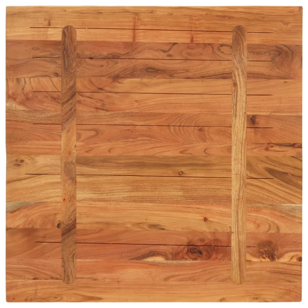 Piano Tavolo 70x70x2,5 cm Quadrato Legno Massello di Acacia