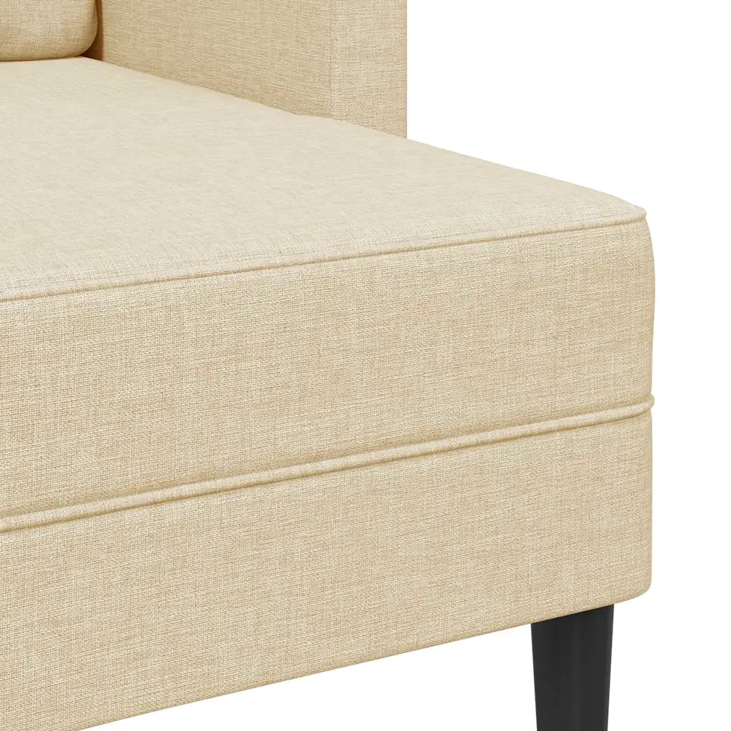 vidaXL Divano 2 Posti con Chaise longue a L Crema 125 cm in Tessuto