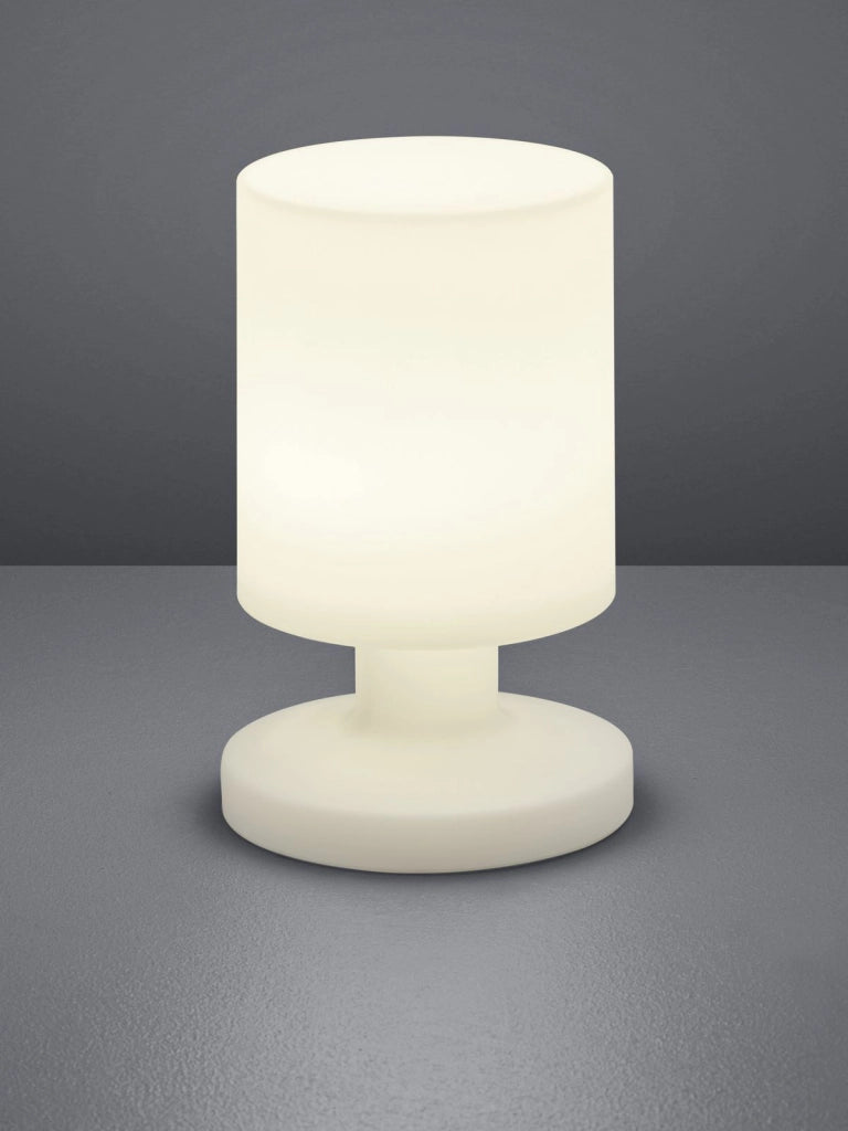 LORA LAMPADA TAVOLO LED 1,5W 90lm, 3000K DA ESTERNO IP44 DIFFUSORE CILINDRO RICARICABILE H. 20,5CM D. 13CM