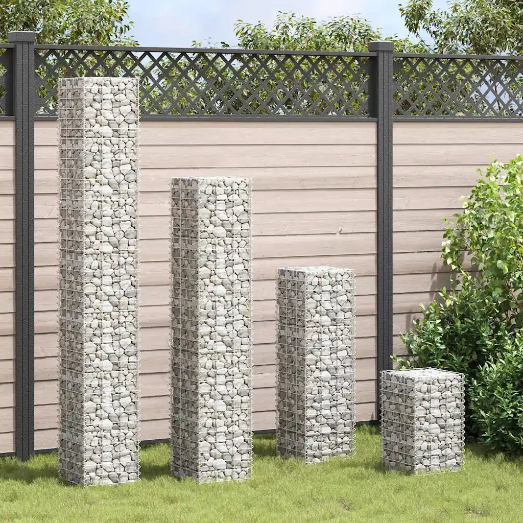 Fioriere Rialzate Gabbione 4 pz 30x30x50/100/150/200 cm Ferro 151252