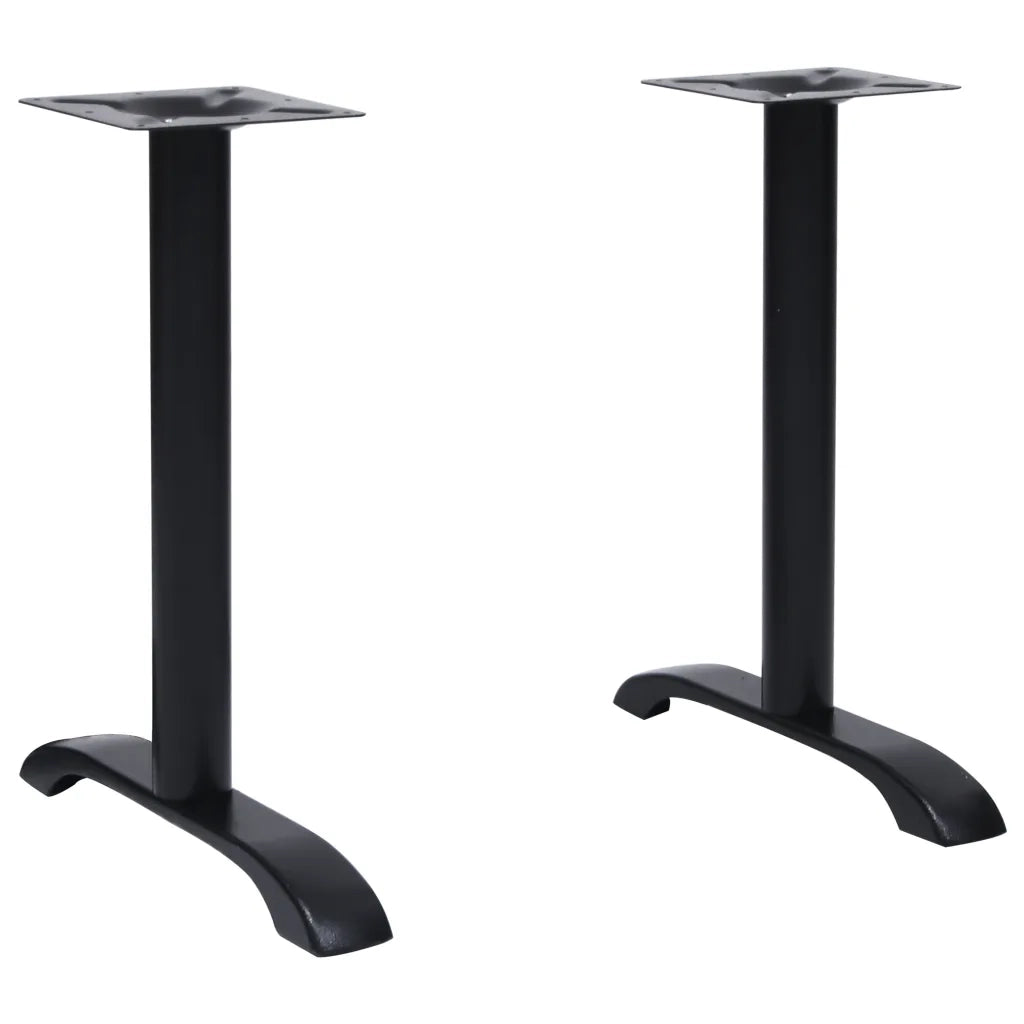 Gambe per Tavolino da BistrÃ² 2 pz Nero 61x8x72 cm in Ghisa