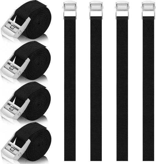 Pacchetto di 8 cavi di accoppiamento corti con rattle 50CM - 25mm cavo di accoppiamento, cavi di accoppiamento regolabili con chiusura a morsa per auto, bicicletta, rimessa, motociclo, bagagliaio, campeggio