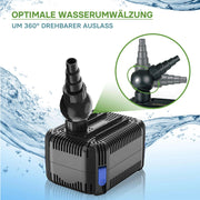 CDF-6000 24V DC Pompa laghetto 6000 l/h 40 W Protezione contro blocco e funzionamento a secco