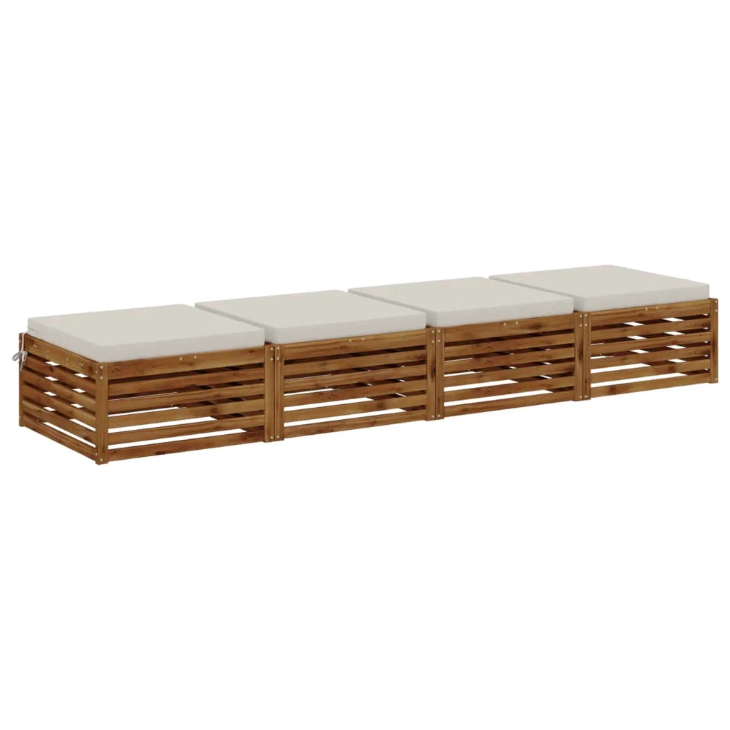 Cuscini per Sedia in 4 Pezzi SOEST 4 pz 100% Poliestere Bianco 944882