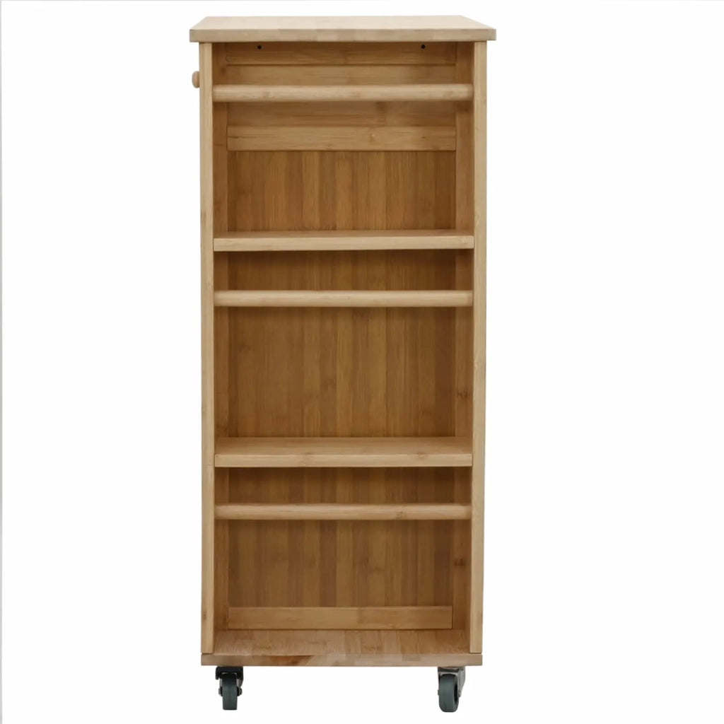Carrello da Cucina con Ruote Naturale 47,5 x 36 x 83 cm Bambù 42028292