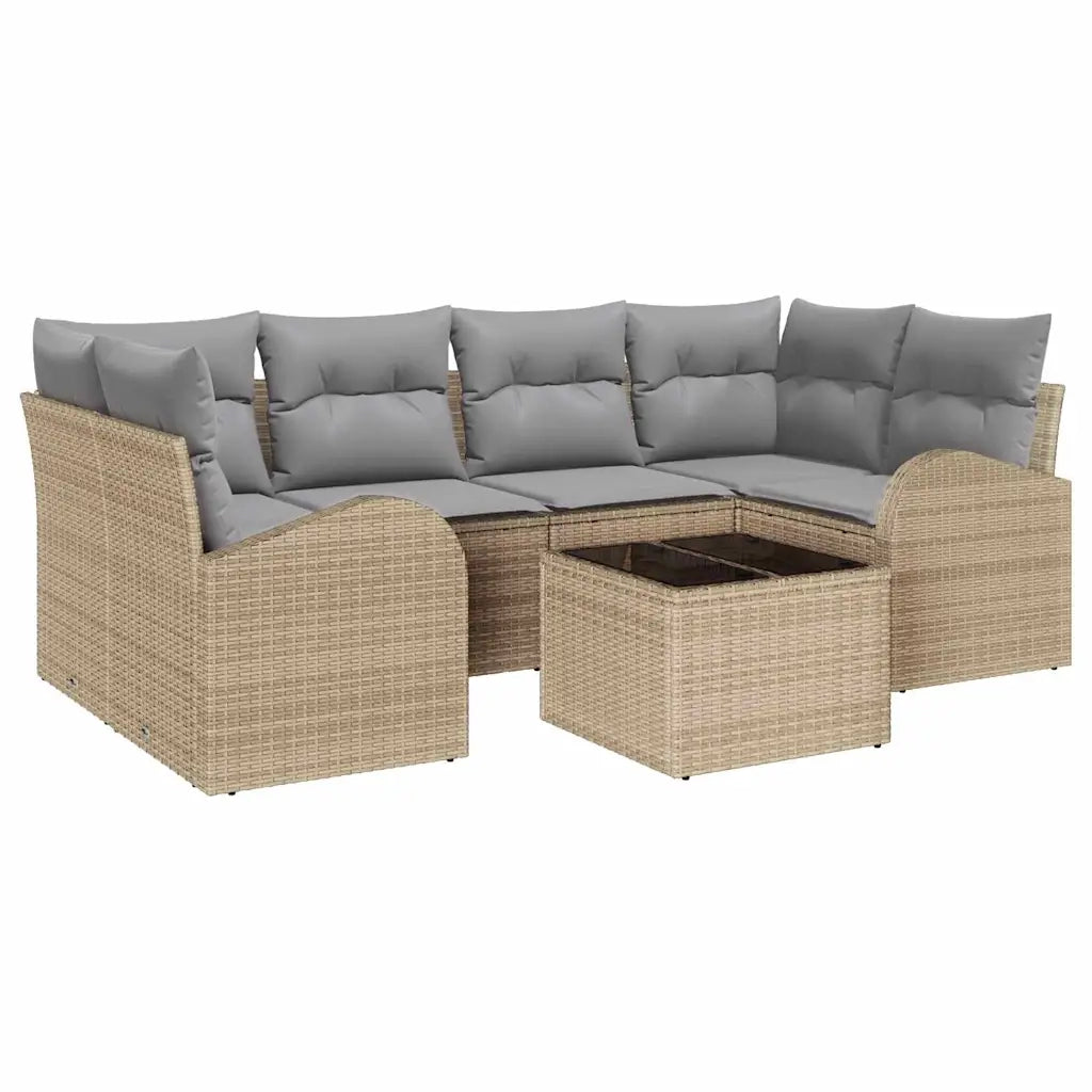 Set Divano da Giardino Beige 55 x 55 x 37 cm polyrattan 3345940