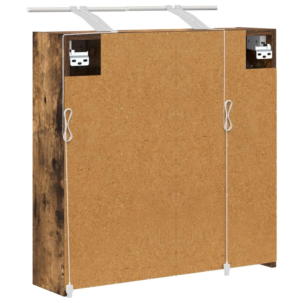 Mobiletto per specchio da bagno Rovere fumé 63,5 x 16 x 62,5 cm 889163