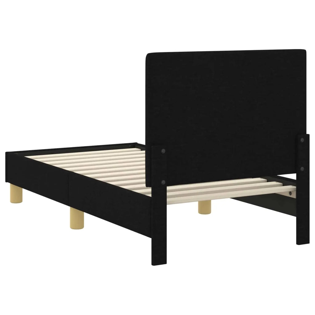 Letto singolo | Letto per adulti | Struttura letto per bambini con testata Nero 70 x 140 cm