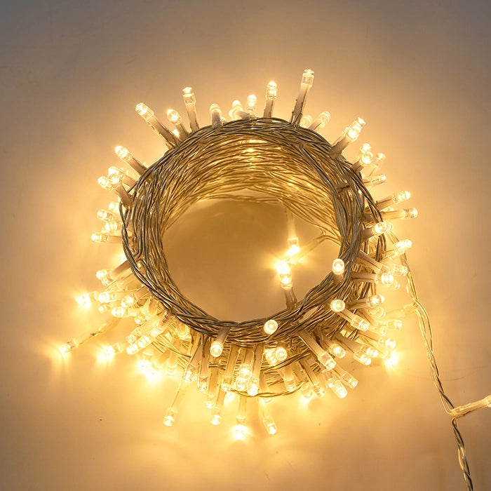 CATENA DI LUCI DI NATALE DA 1360 LED GIALLI CON CAVO TRASPARENTE DA 41 METRI E TRASFORMATORE 36V - PERFETTA PER EVENTI E FESTE