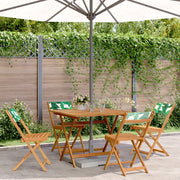 Set Pranzo da Giardino 5 pz Foglie in Tessuto e Legno Massello 3281788
